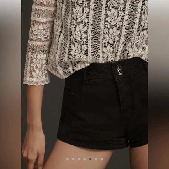 NWT Anthropologie Pilcro Micro Denim Shorts Black Sizes 27,28,29,30 - Picture 5 of 12